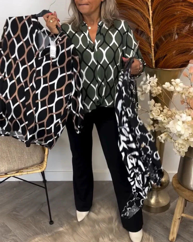 Nora – Blusa con estampado gráfico