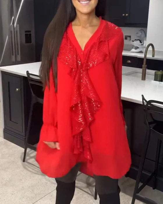 Belén - Blusa con volantes y estilo elegante