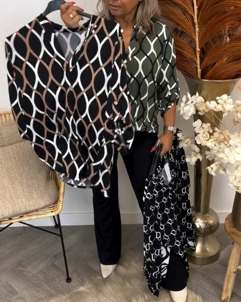 Nora – Blusa con estampado gráfico