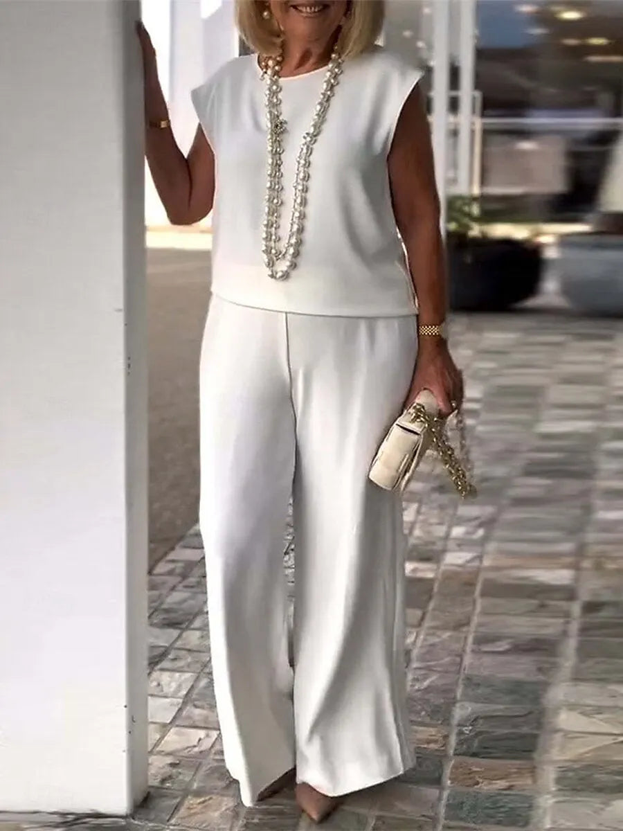 Isamar™ – Conjunto elegante de dos piezas con pantalón palazzo