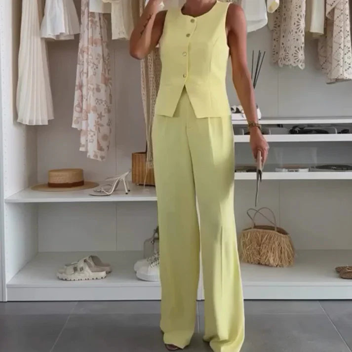 Lúa - Conjunto sin mangas con pantalón fluido y estilo sofisticado