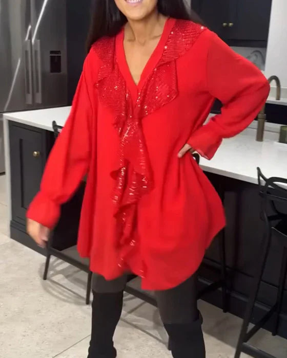 Belén - Blusa con volantes y estilo elegante