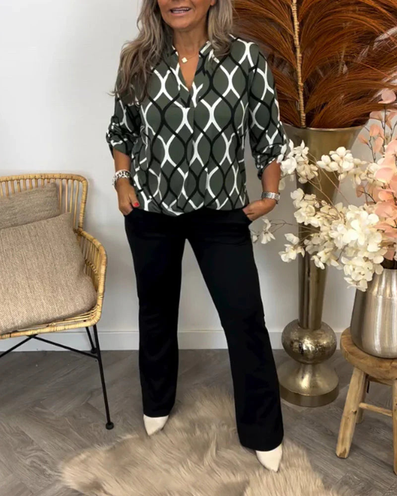 Nora – Blusa con estampado gráfico