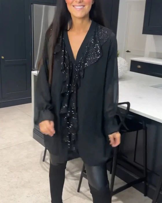 Belén - Blusa con volantes y estilo elegante