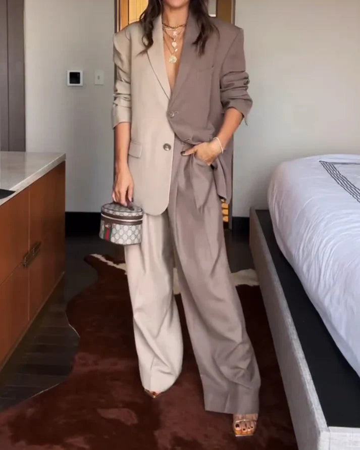 Penélope - Conjunto bicolor estilo vanguardista