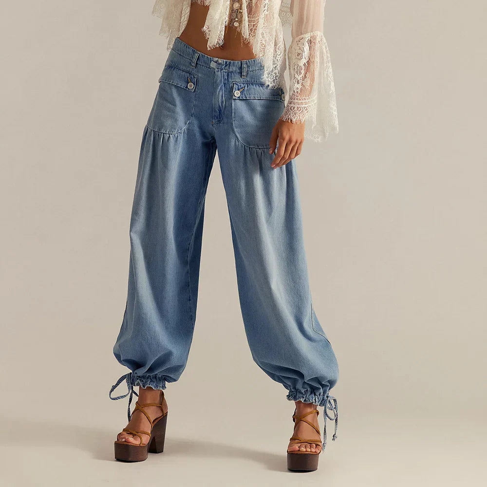 Nova Jeans - Pantalones boho de corte holgado