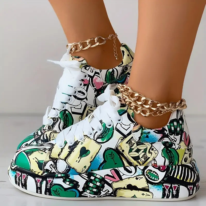 Veronika Zapatillas Diseño de Graffiti Amortiguación
