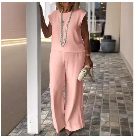 Isamar™ – Conjunto elegante de dos piezas con pantalón palazzo