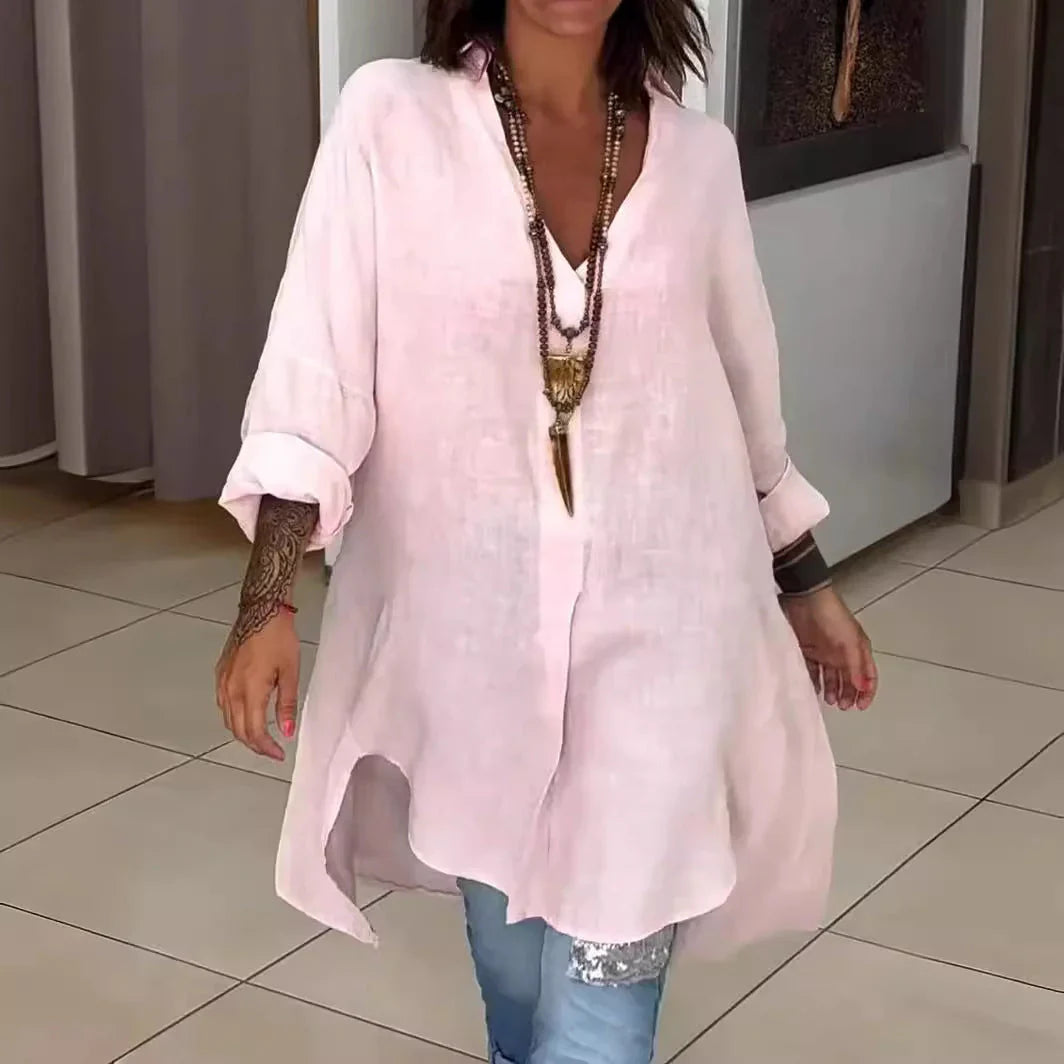 Lara™ – Blusón camisero de estilo relajado