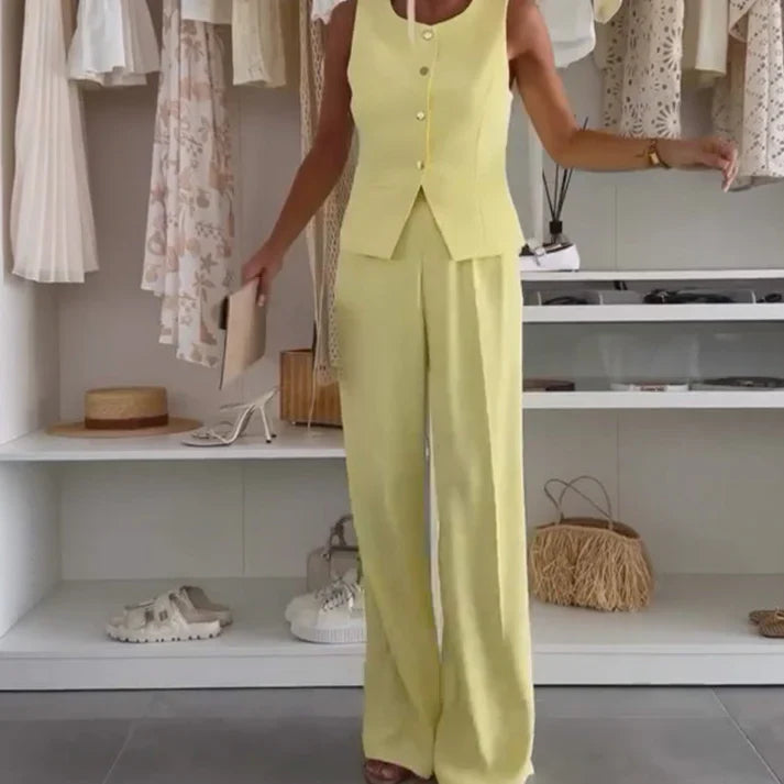 Lúa - Conjunto sin mangas con pantalón fluido y estilo sofisticado