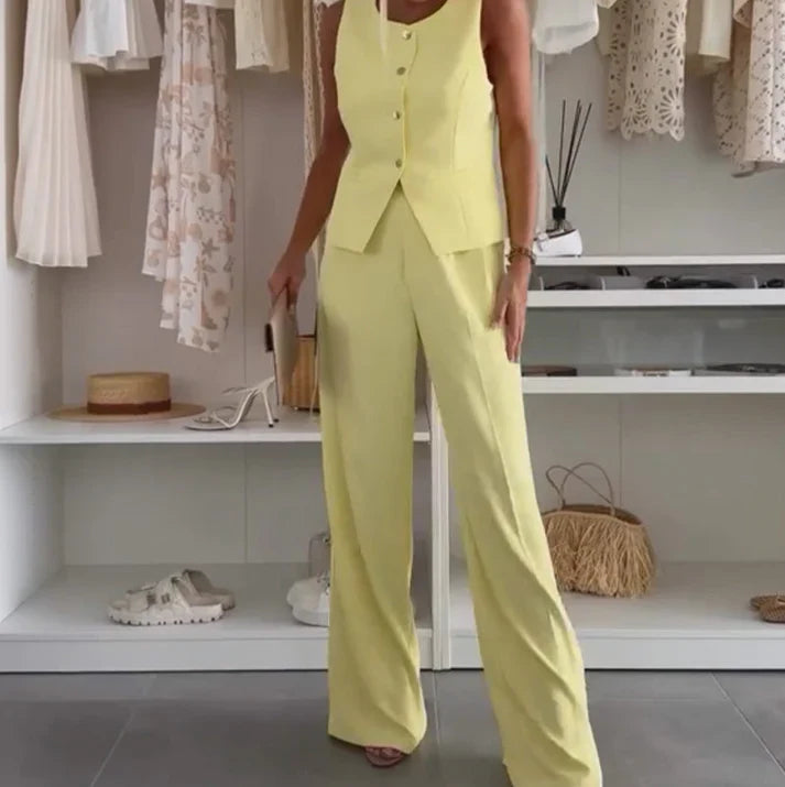 Lúa - Conjunto sin mangas con pantalón fluido y estilo sofisticado